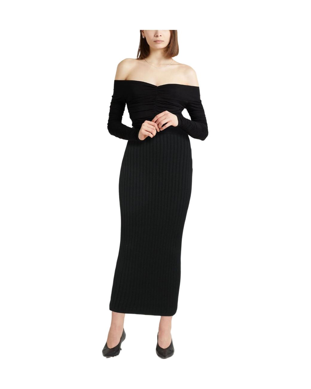Max Mara Black Knitted Mid-Length Pencil Skirt