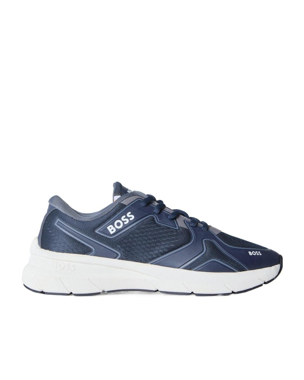 Boss Blue Laceup Lowtop Sneaker for men