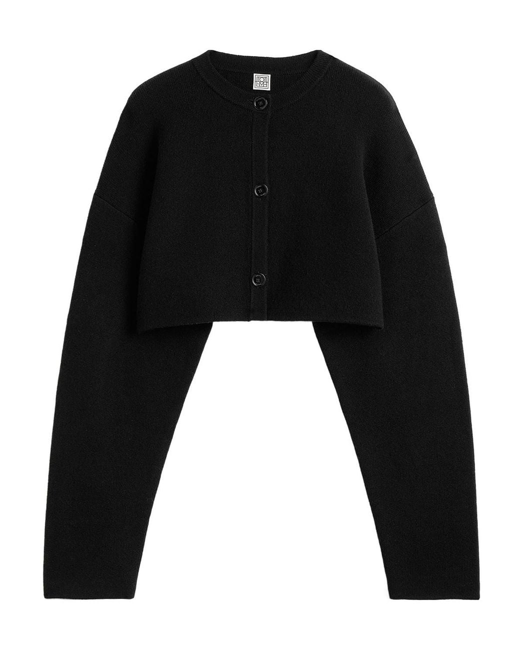 Totême Black Totême Crewneck Cropped Cardigan