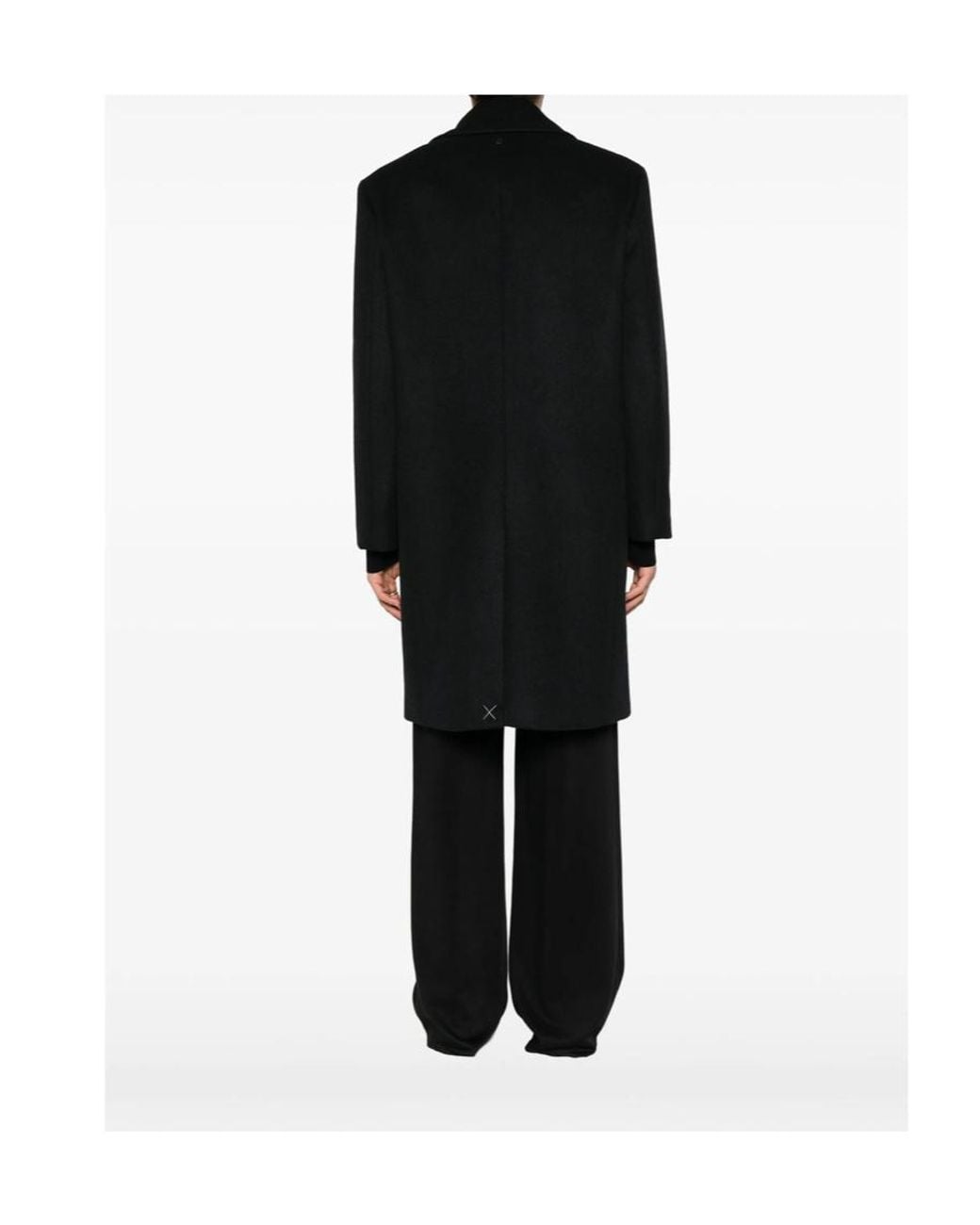 Dondup Black Double-Breasted Long-Sleeved Coat for men