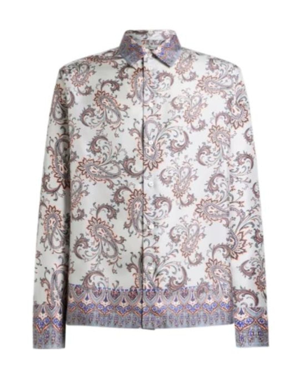 Etro Multicolor Paisley Border Print Shirt for men