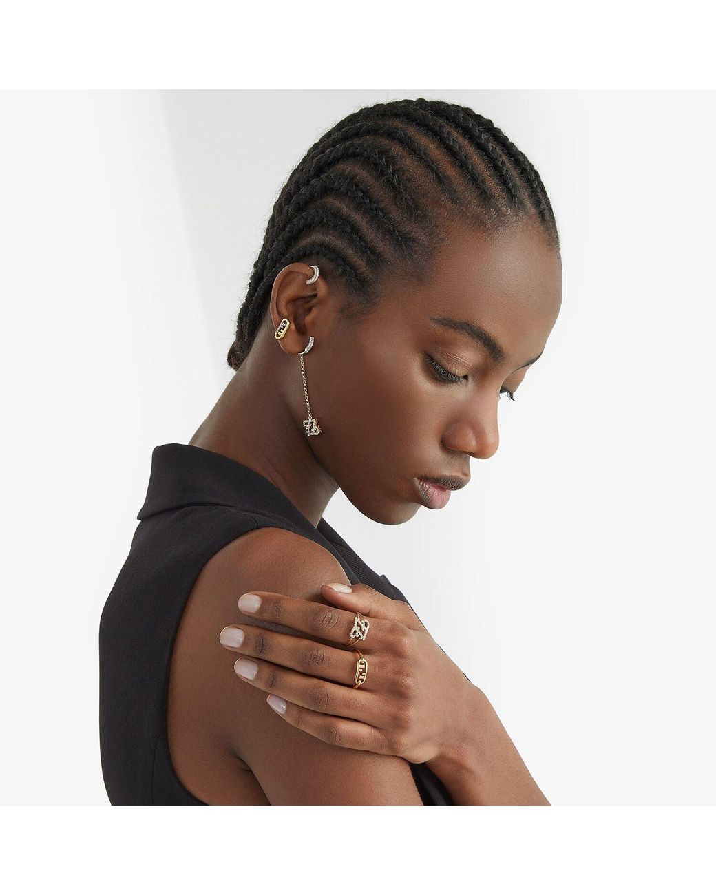 Fendi Metallic O'Lock Earrings