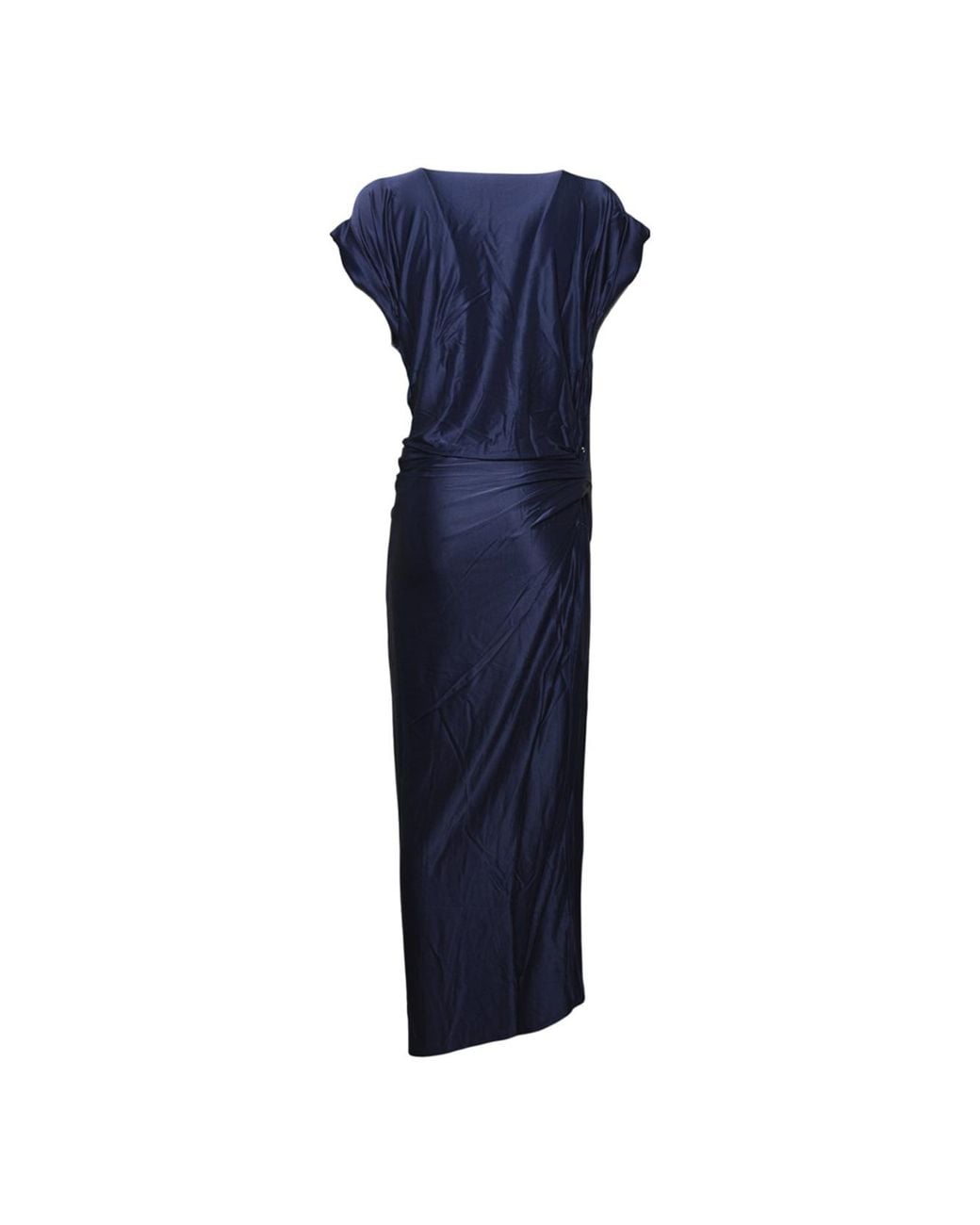 Rabanne Blue Draped Midi Dress