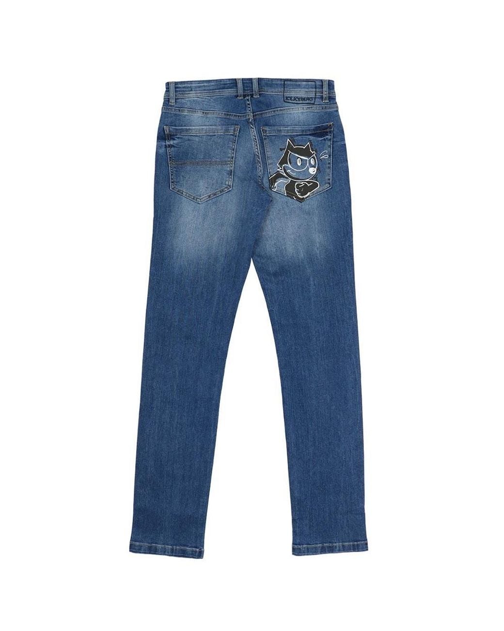 Iceberg Blue Straight-Leg Jeans for men