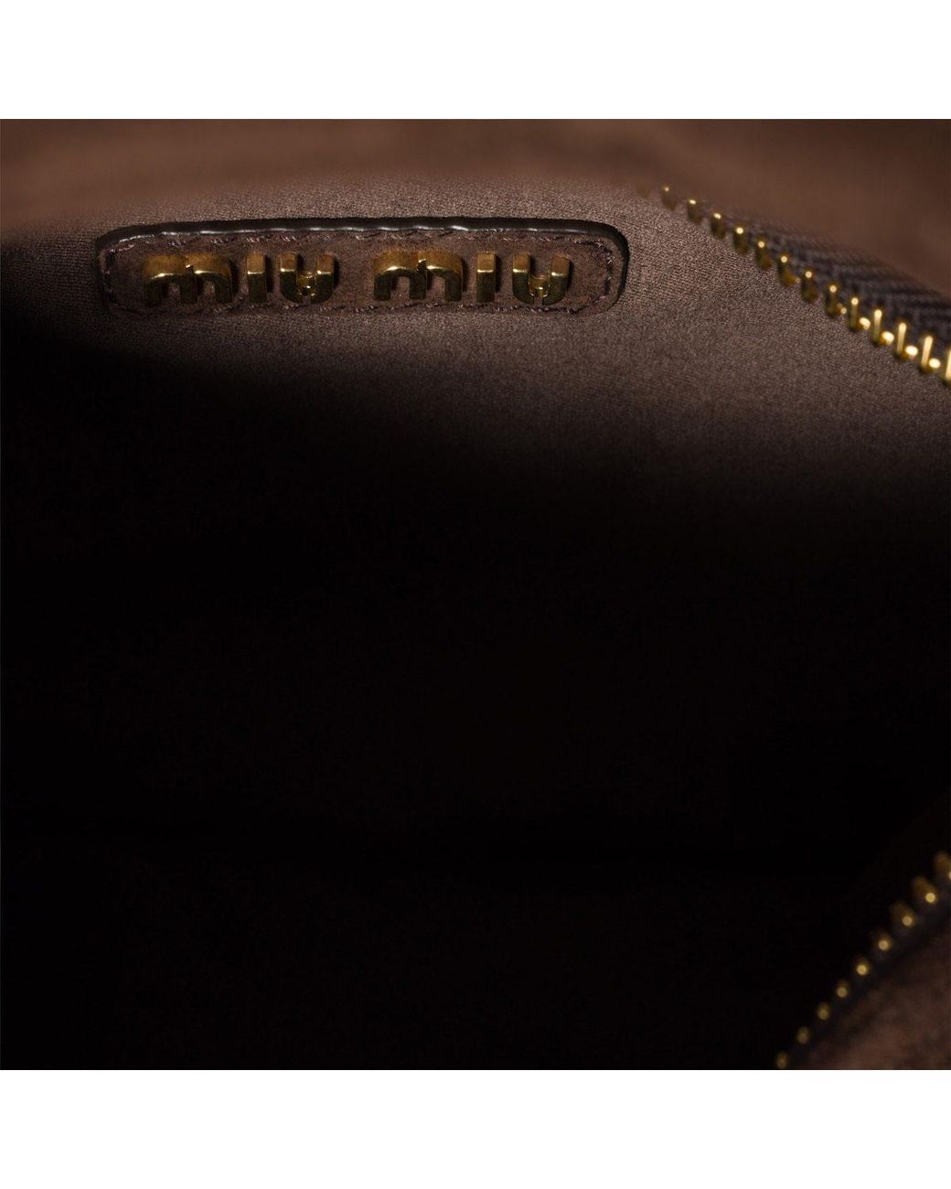 Miu Miu Brown Wander Matelassé Zipped Handbag