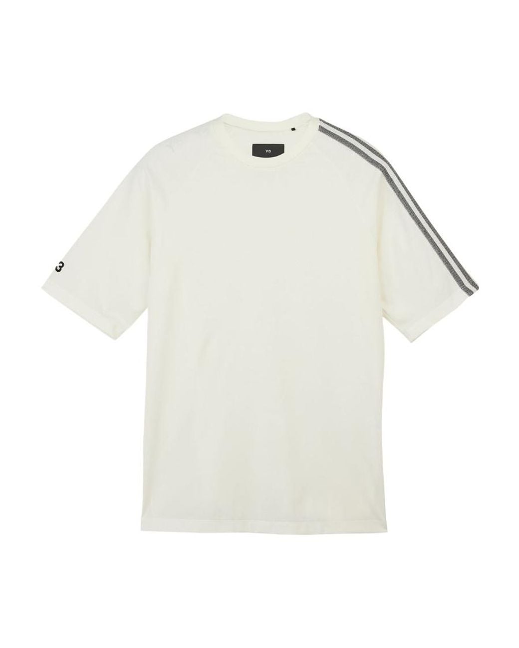 Y-3 White 3-Stripes Short-Sleeved T-Shirt for men