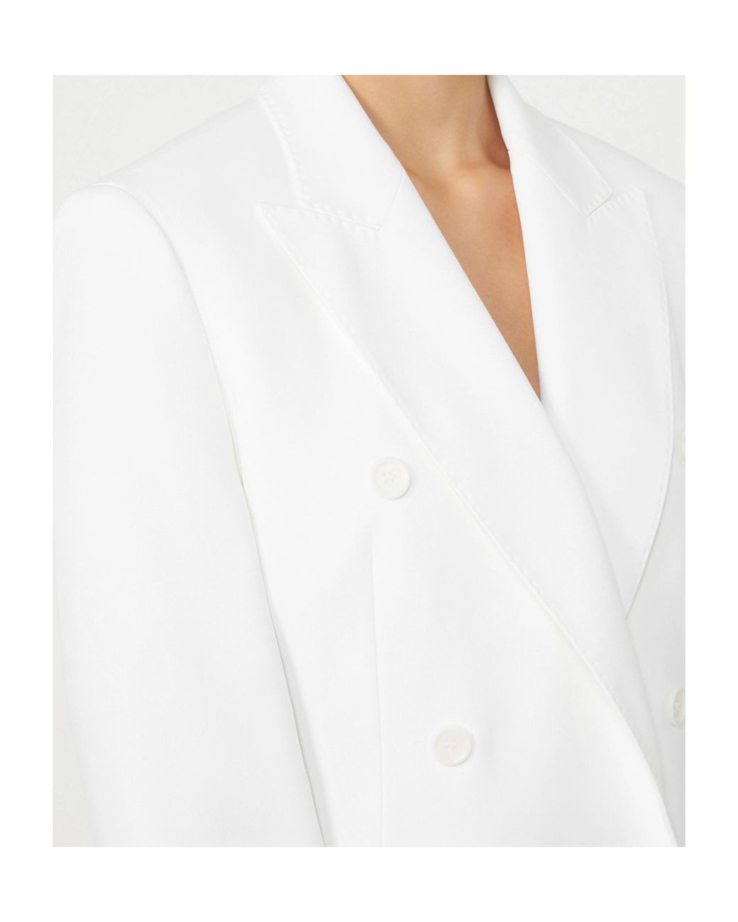 Max Mara White Mxmpagella Double-Breasted Blazer