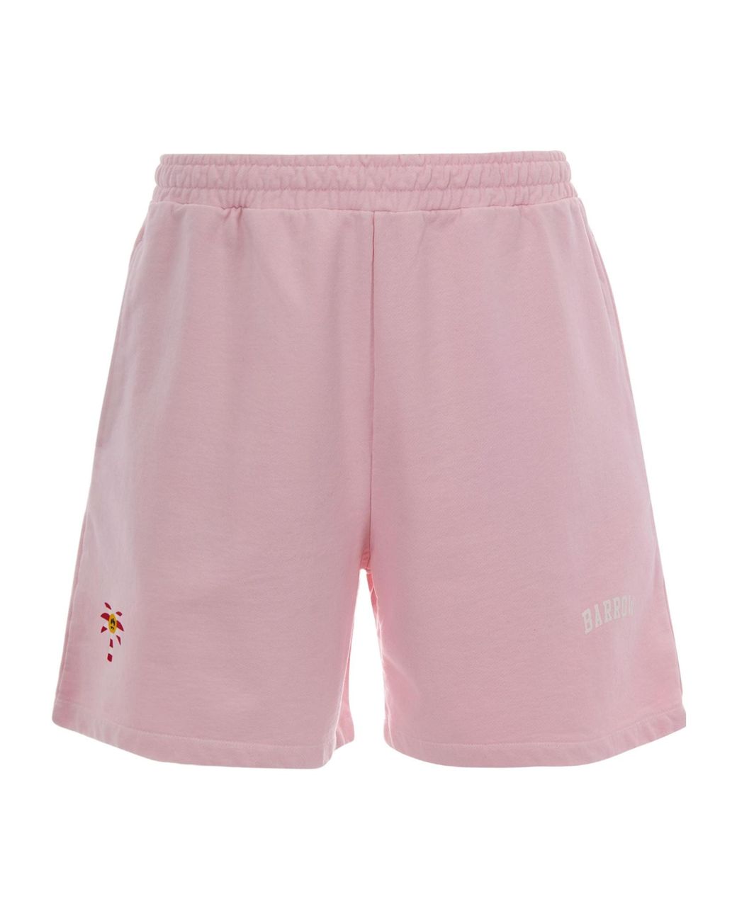 Barrow Pink Logo Printed Bermuda Shorts for men