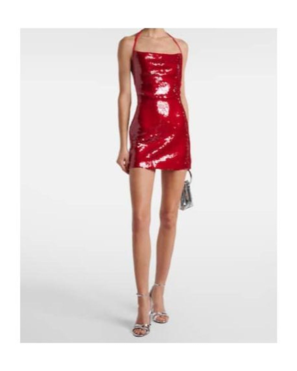David Koma Red Sequined Minidress