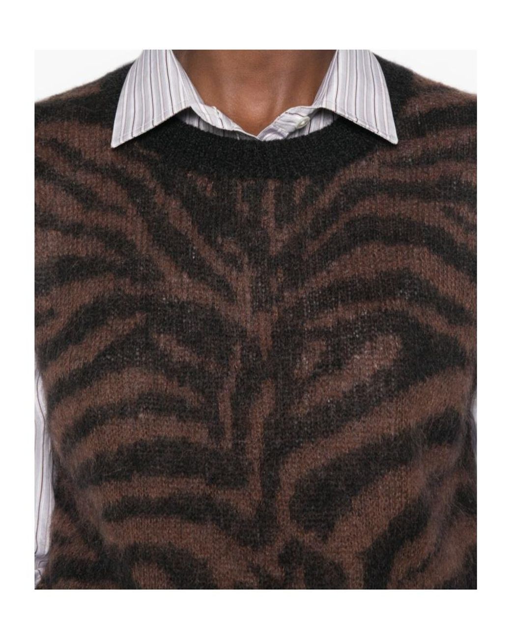 P.A.R.O.S.H. Black Zebra-Pattern Knitted Vest