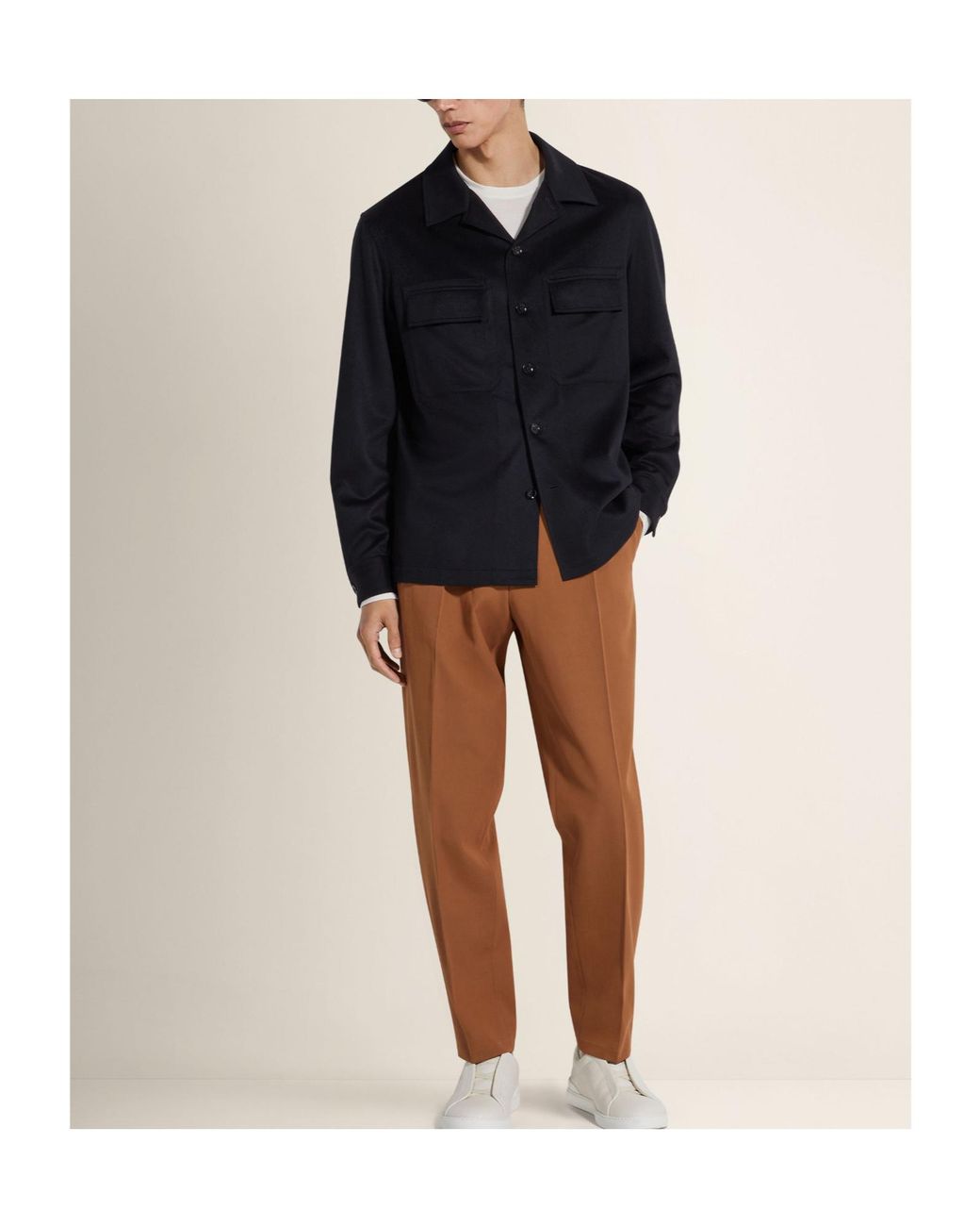 Zegna Blue Oasi Buttoned Straight Hem Shirt for men