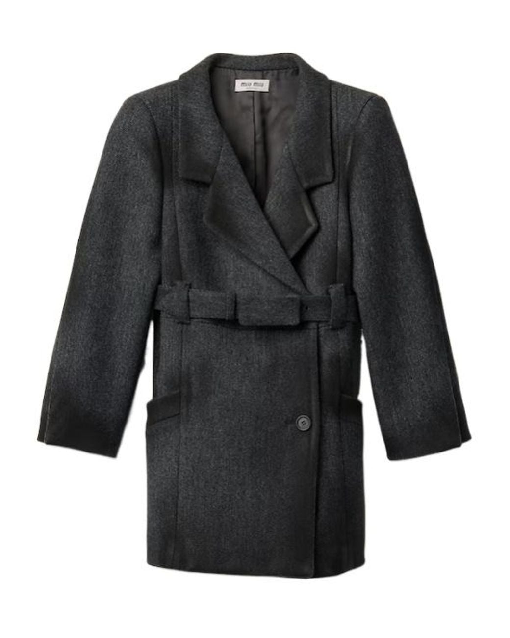 Miu Miu Black Double-Breasted Double Wool Jacket