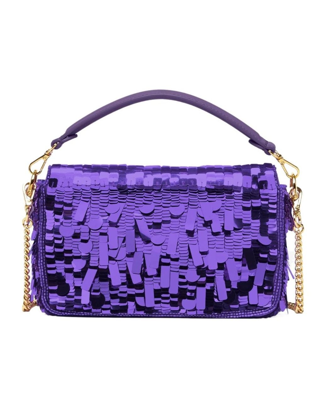Fendi Purple Bag Embroidered With Sequins