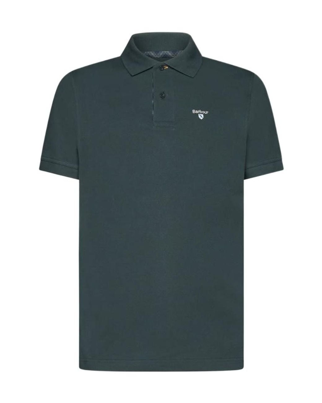 Barbour Green Logo Embroidered Short-Sleeved Polo Shirt for men