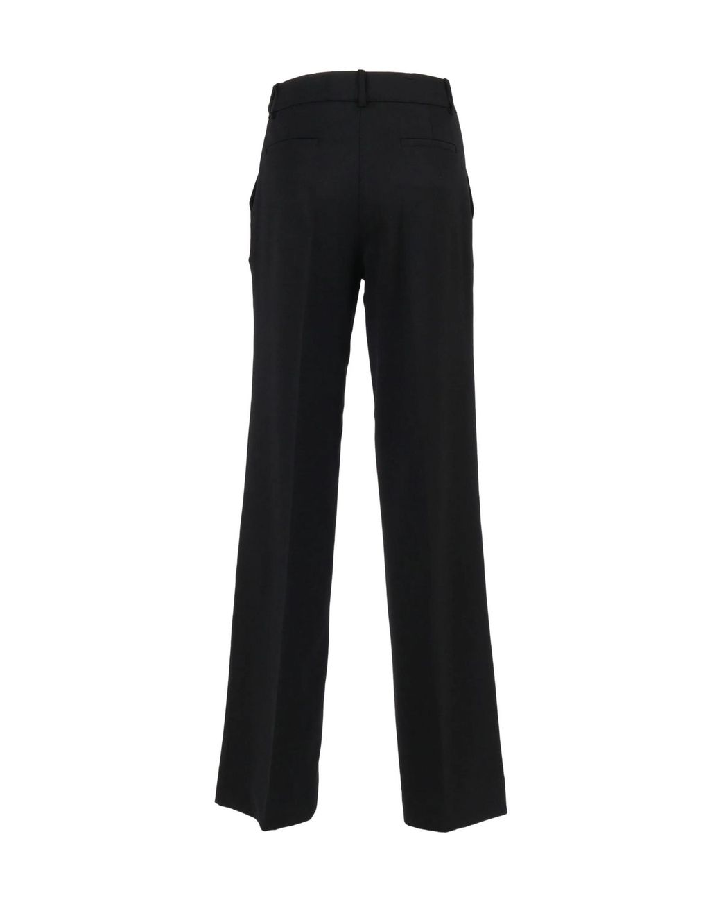 P.A.R.O.S.H. Black Tailored Straight-Leg Trousers With High Waist