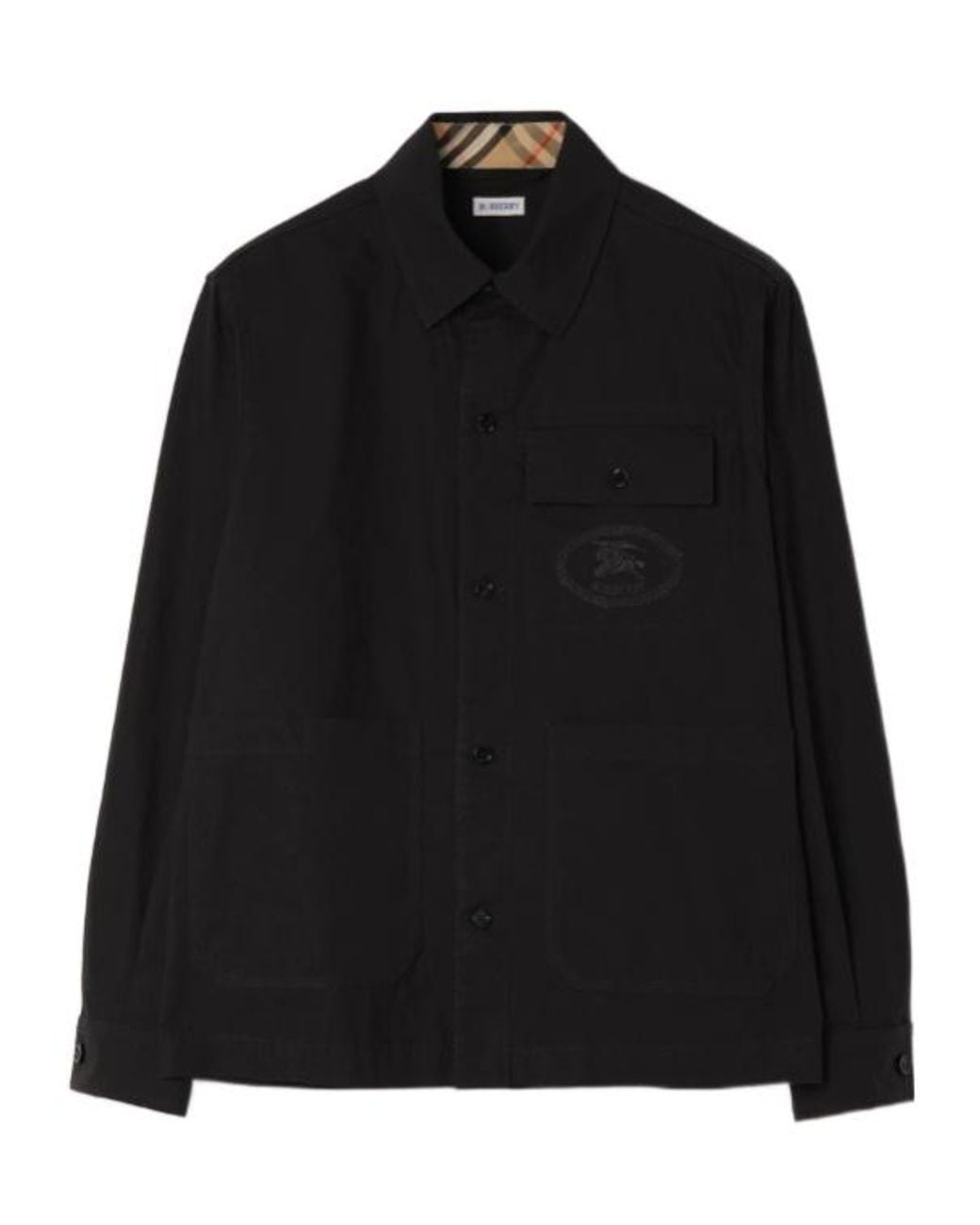 Burberry Black Cotton Overshirt for men