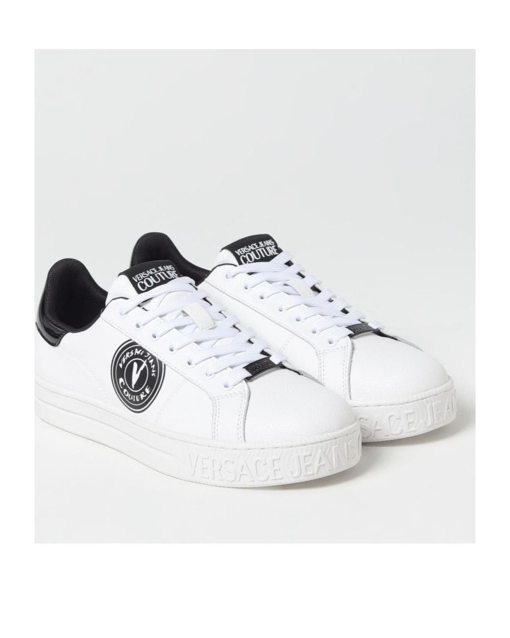 Versace Jeans Metallic Couture Logo Printed Low-Top Sneakers for men