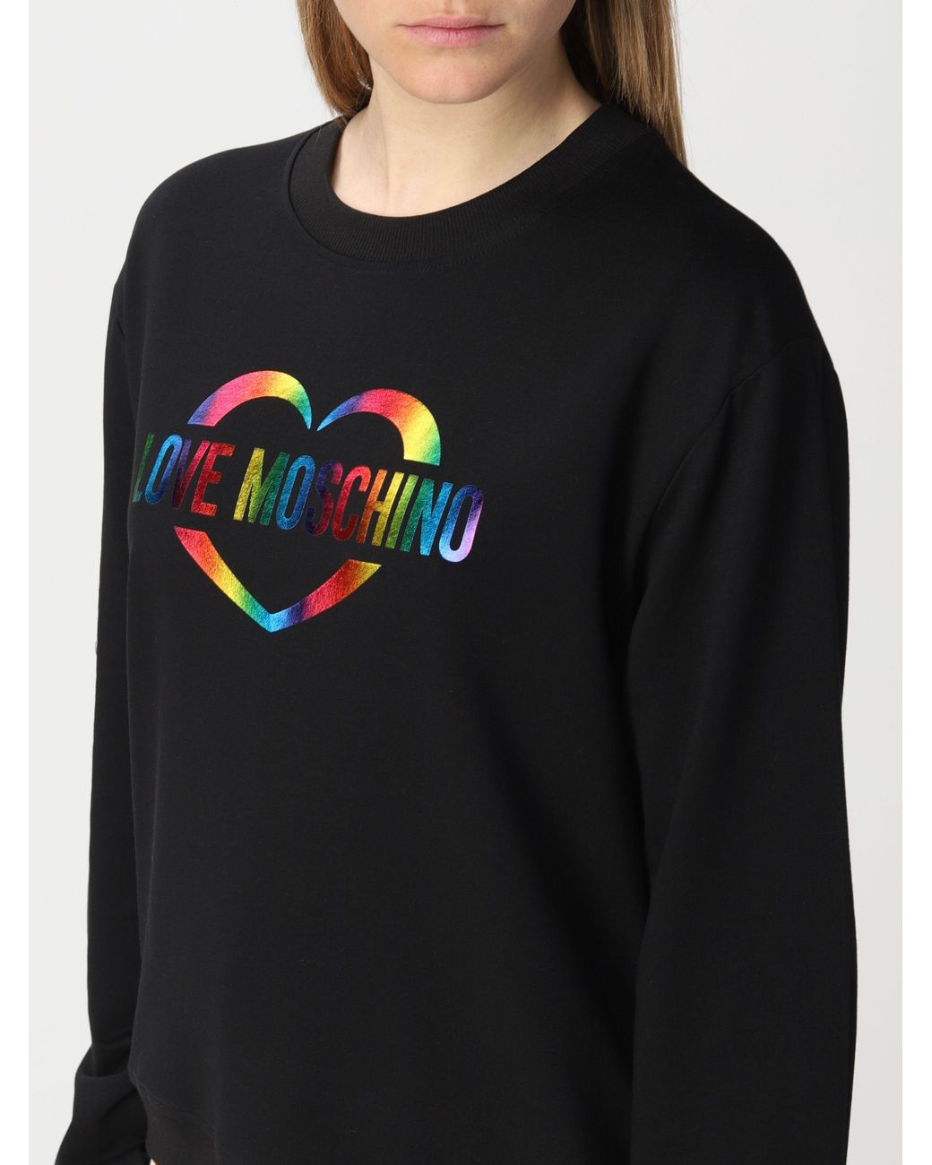 Moschino Black Logo-Print Cotton Blend Sweatshirt