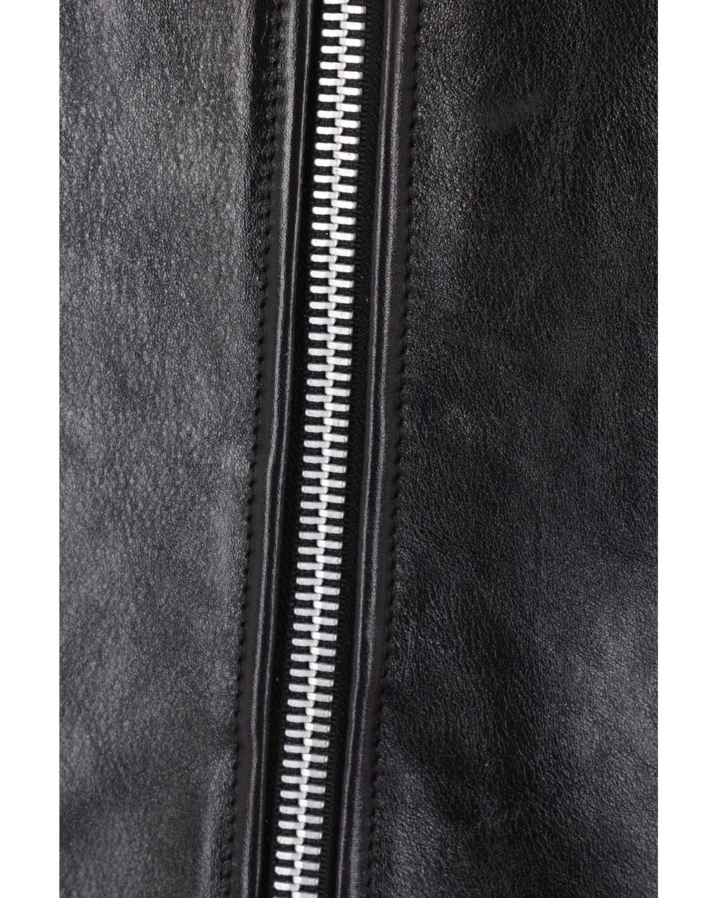 Our Legacy Black Cropped Leather Jacket With Classic Collar