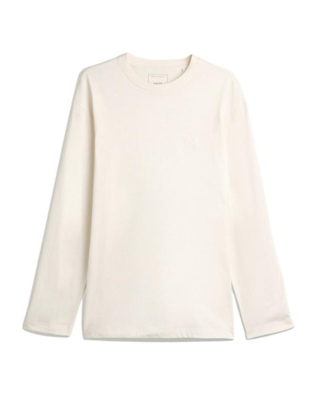 Y-3 White ロゴプリントクルーネックTシャツ for men