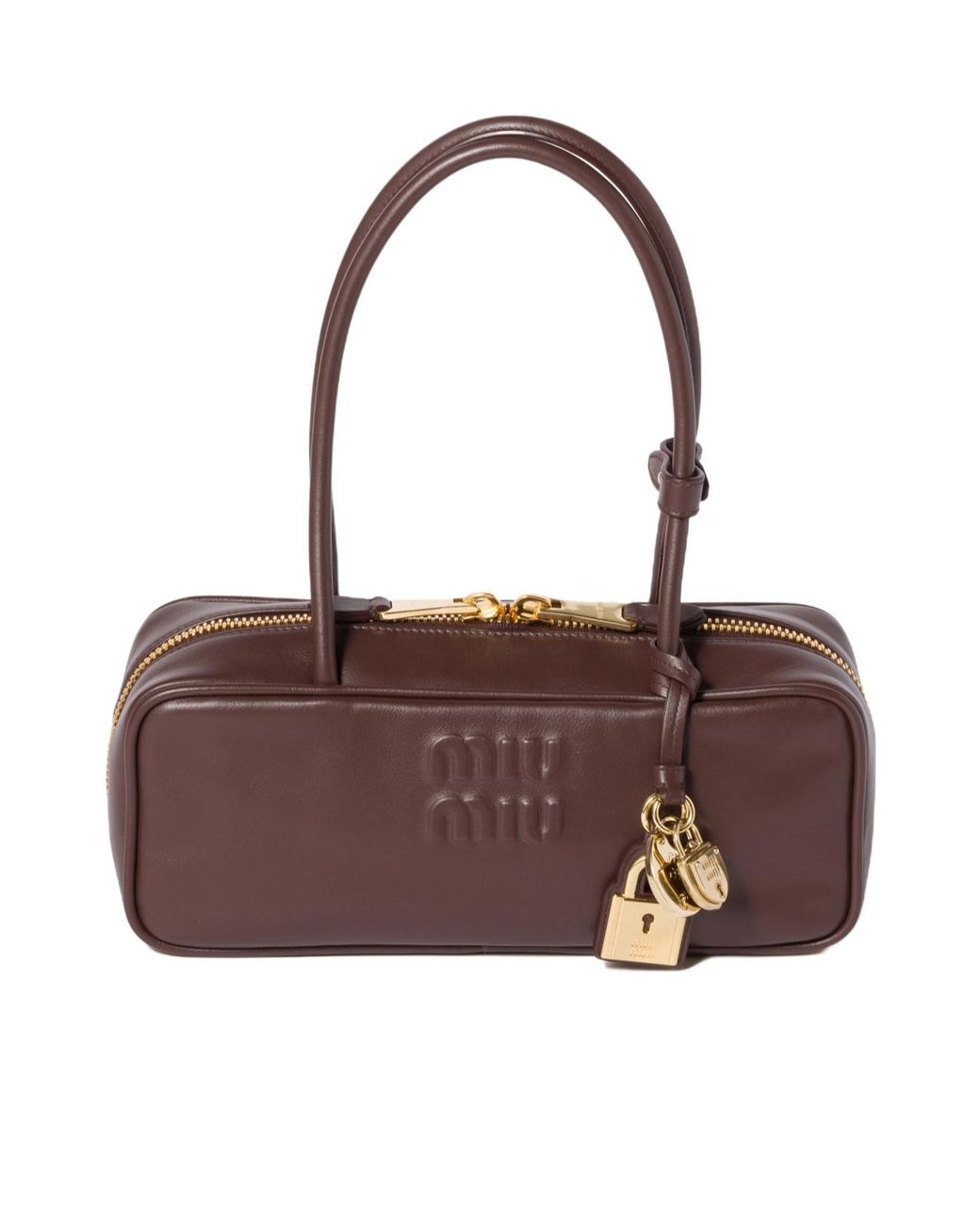 Miu Miu Brown Beau Zipped Shoulder Bag