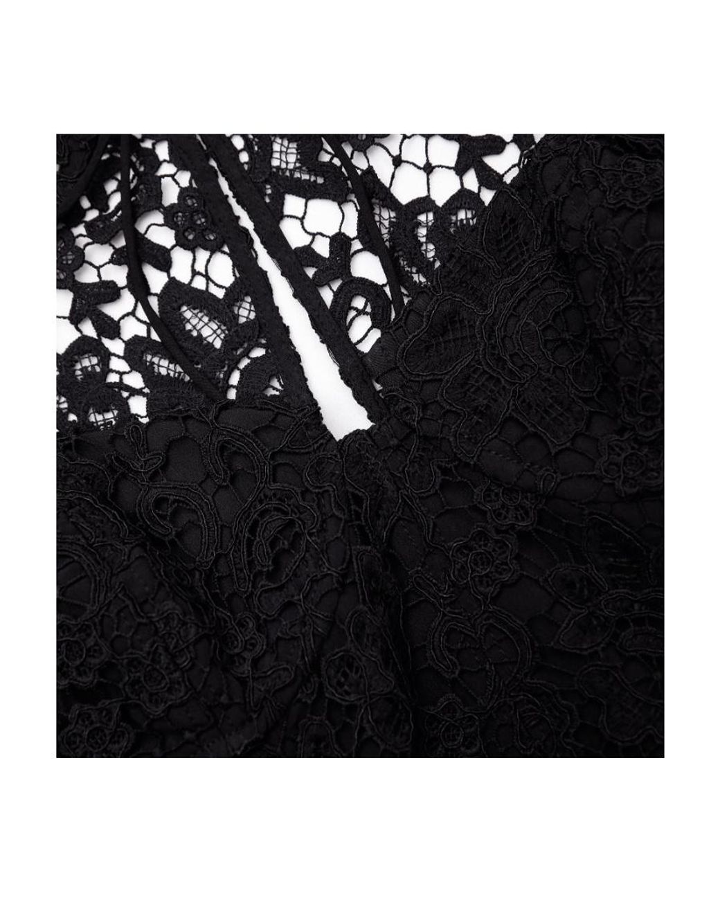 Self-Portrait Black Cord Laced Cropped Top