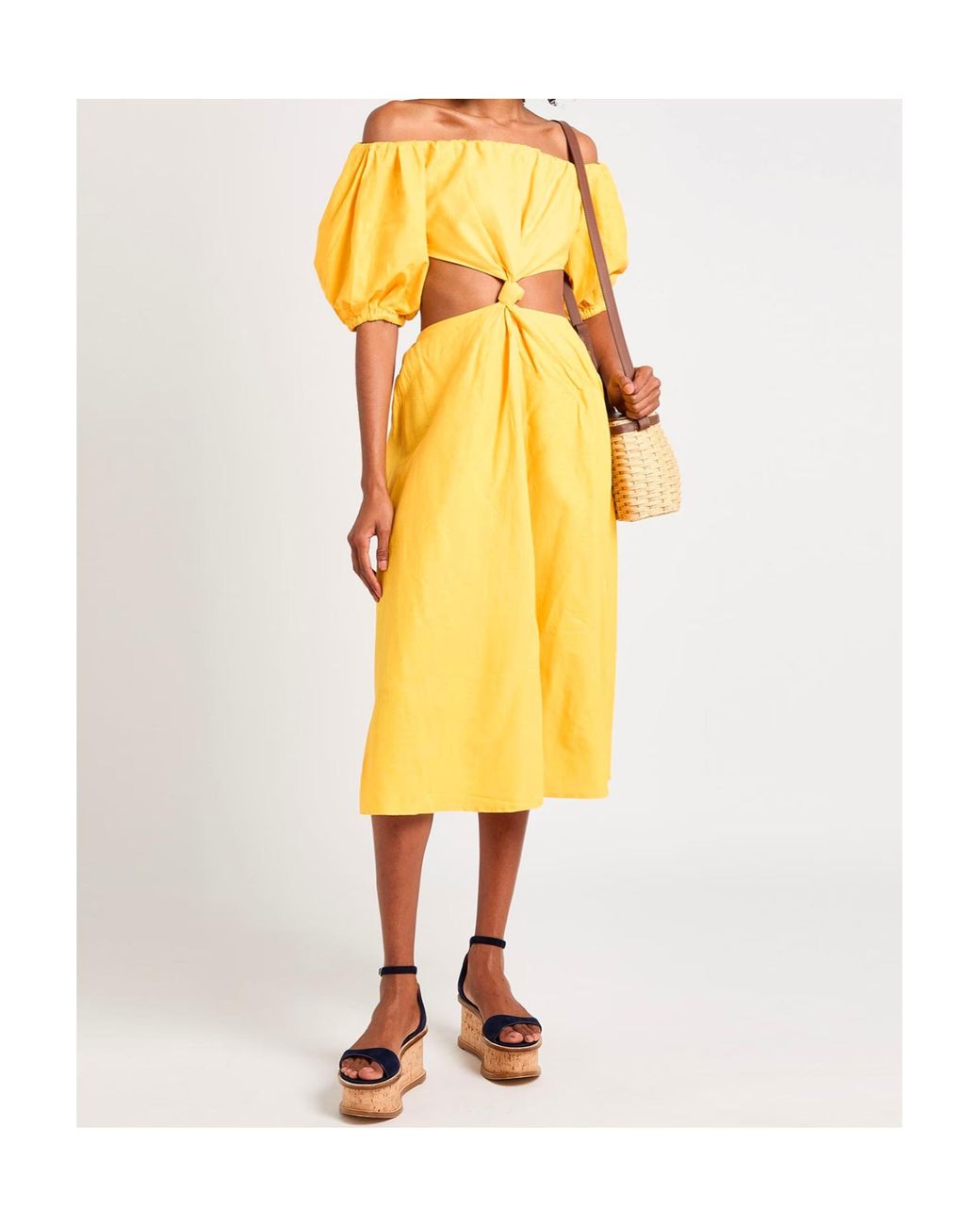 Farm Rio Yellow Midi Dresses