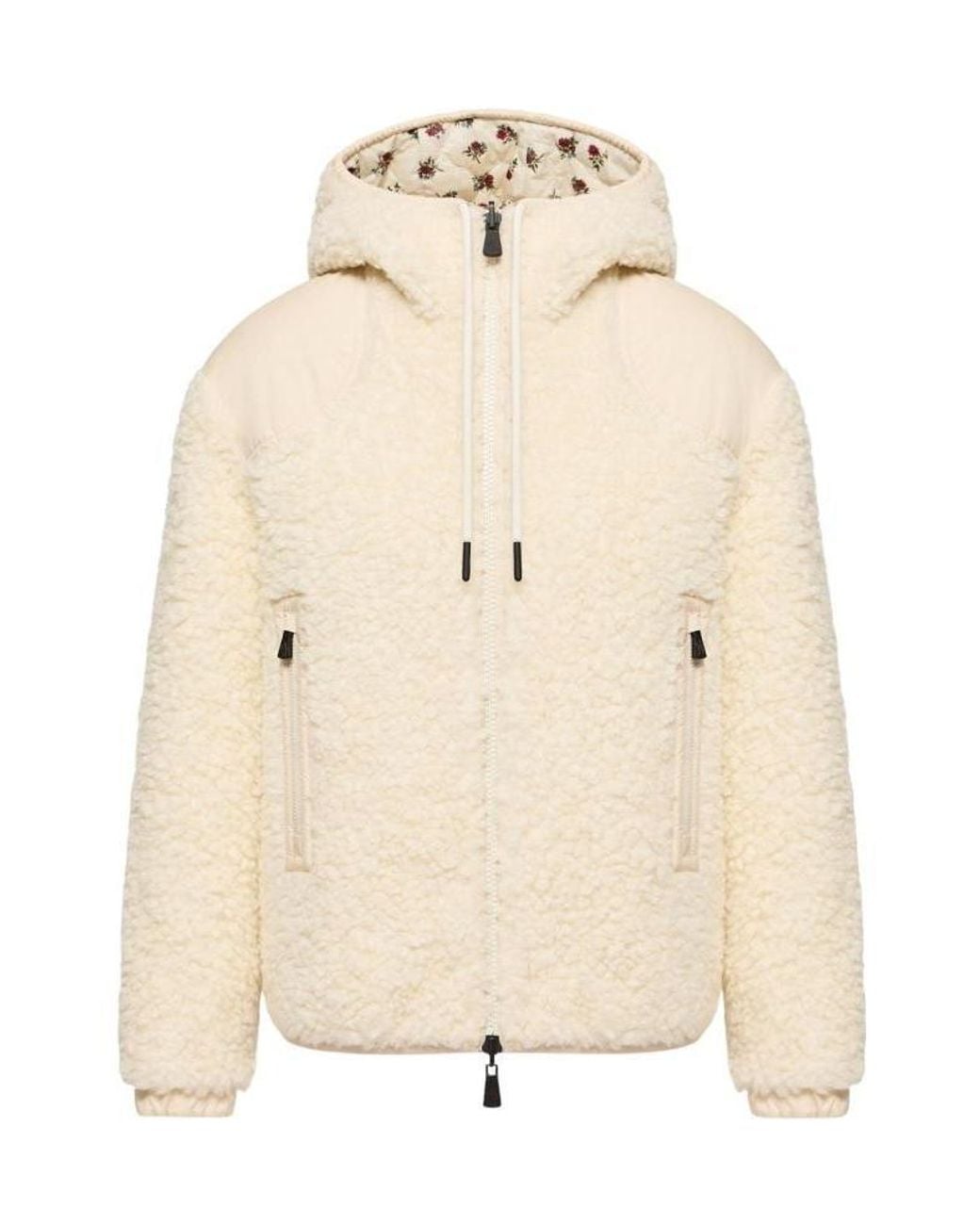 Moncler Natural Grenoble Hooded Zip-Up Jacket
