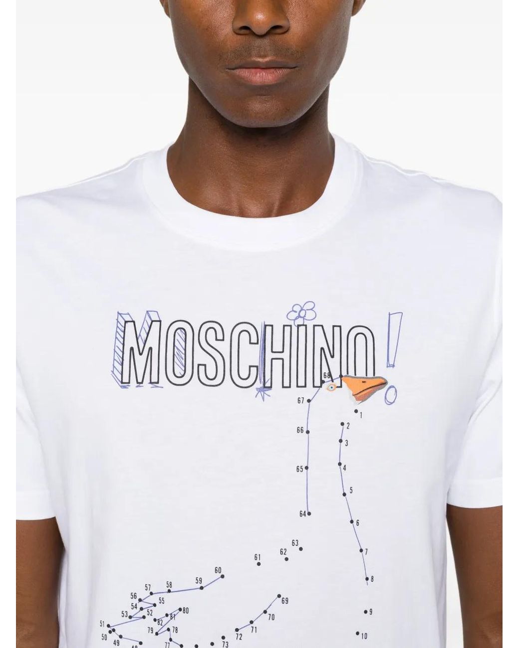 Moschino White Logo-Print Short-Sleeve T-Shirt for men