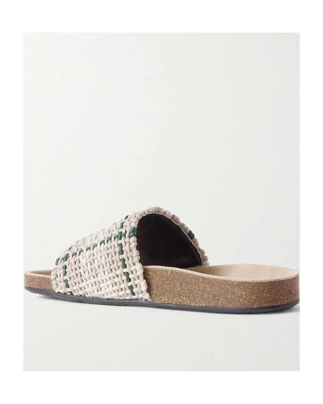 J.W. Anderson White Checked Waxed-Cotton Slides