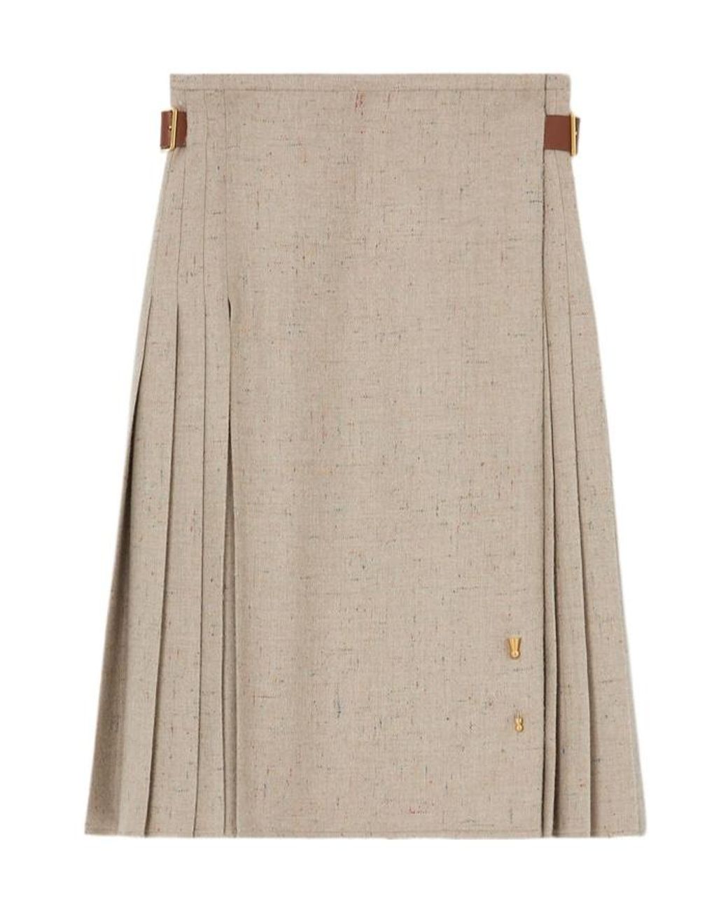 Loro Piana Natural Milda Pleated Skirt