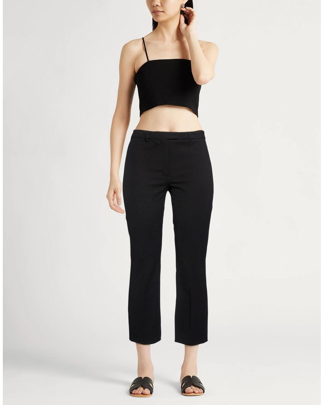 Max Mara Black Solidcolor Twill Trousers
