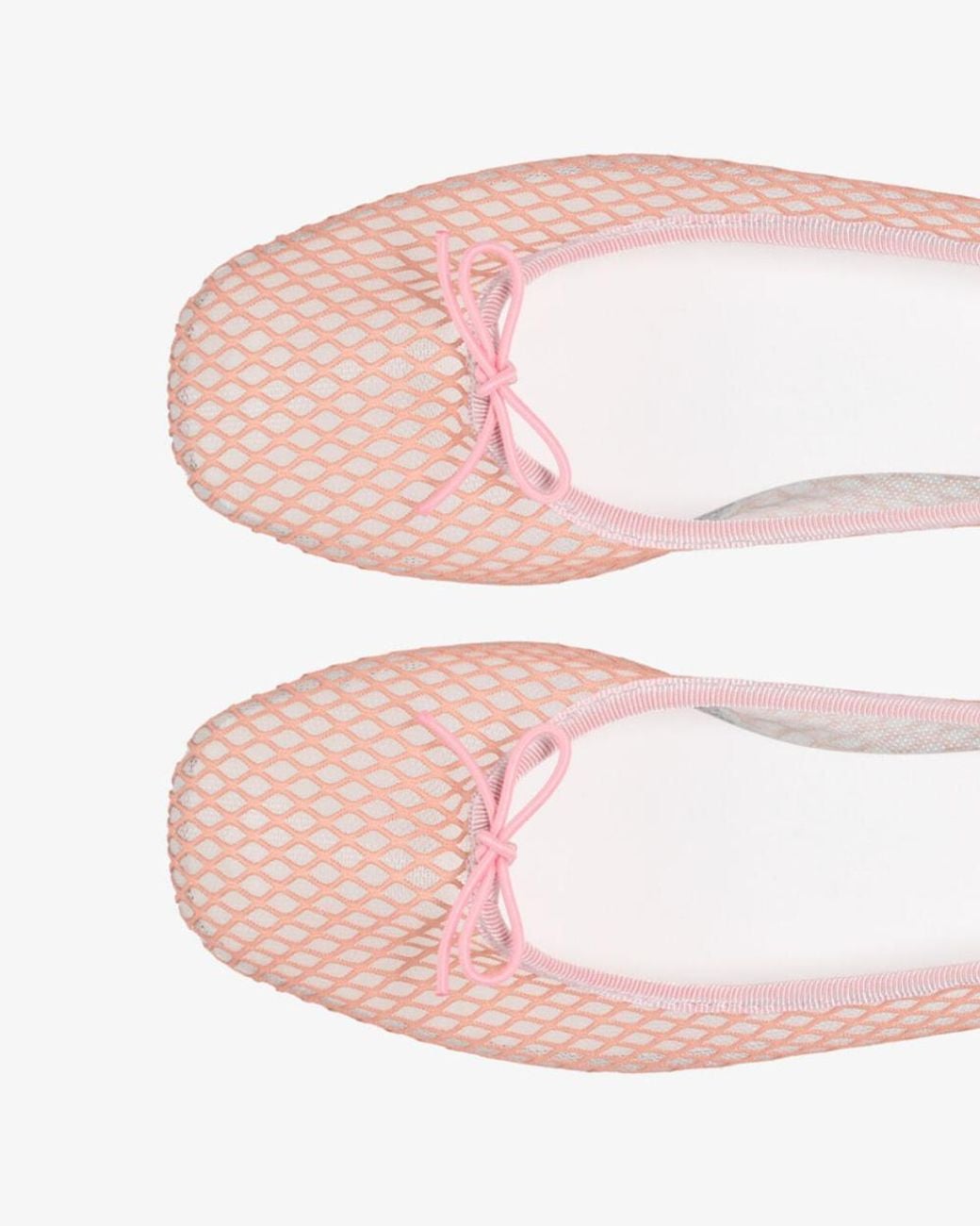 Repetto Pink Mesh Bow-Detail Ballet Flats