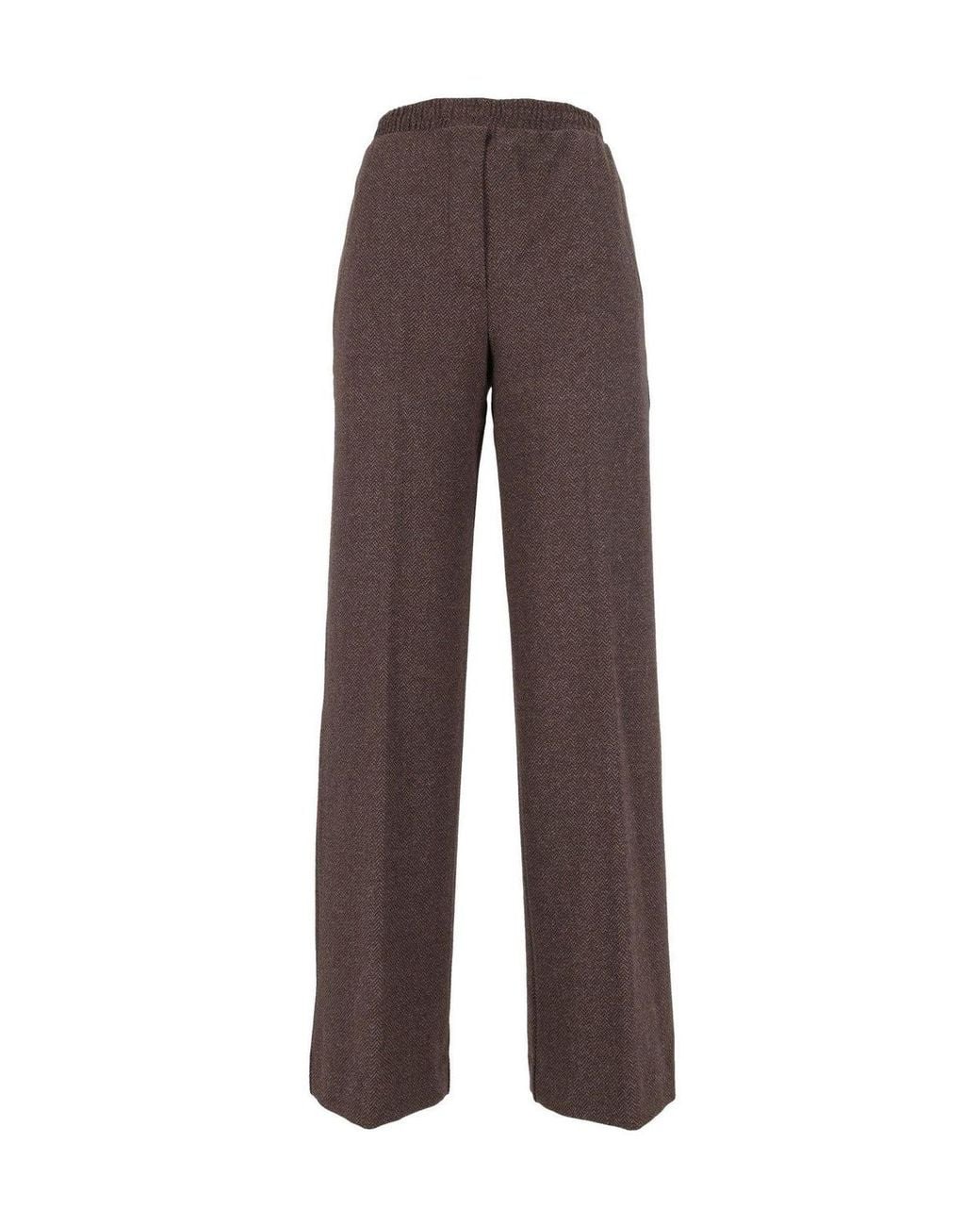 Weekend by Maxmara Brown Editta Straight Leg Jersey Trousers