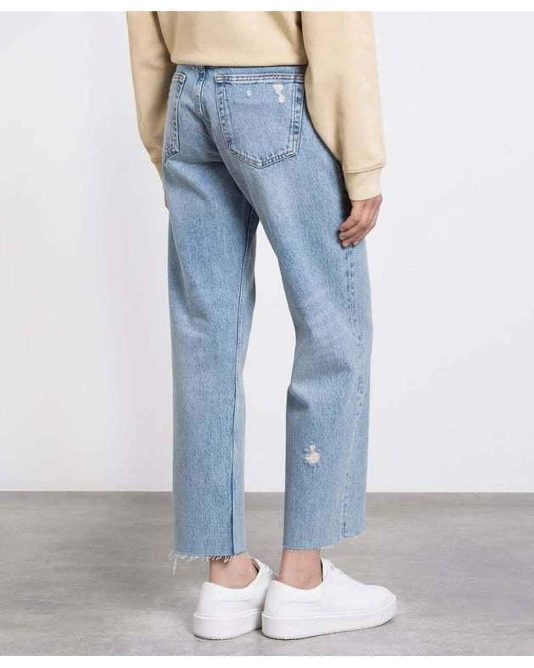 Anine Bing Blue Gavin Mid-Rise Boyfriend Jeans