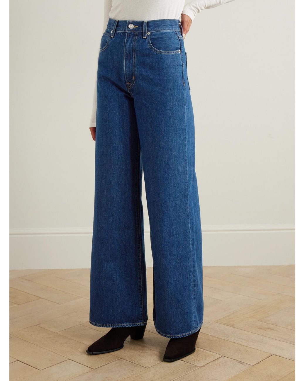 SLVRLAKE Denim Blue Eva High-Rise Wide-Leg Jeans