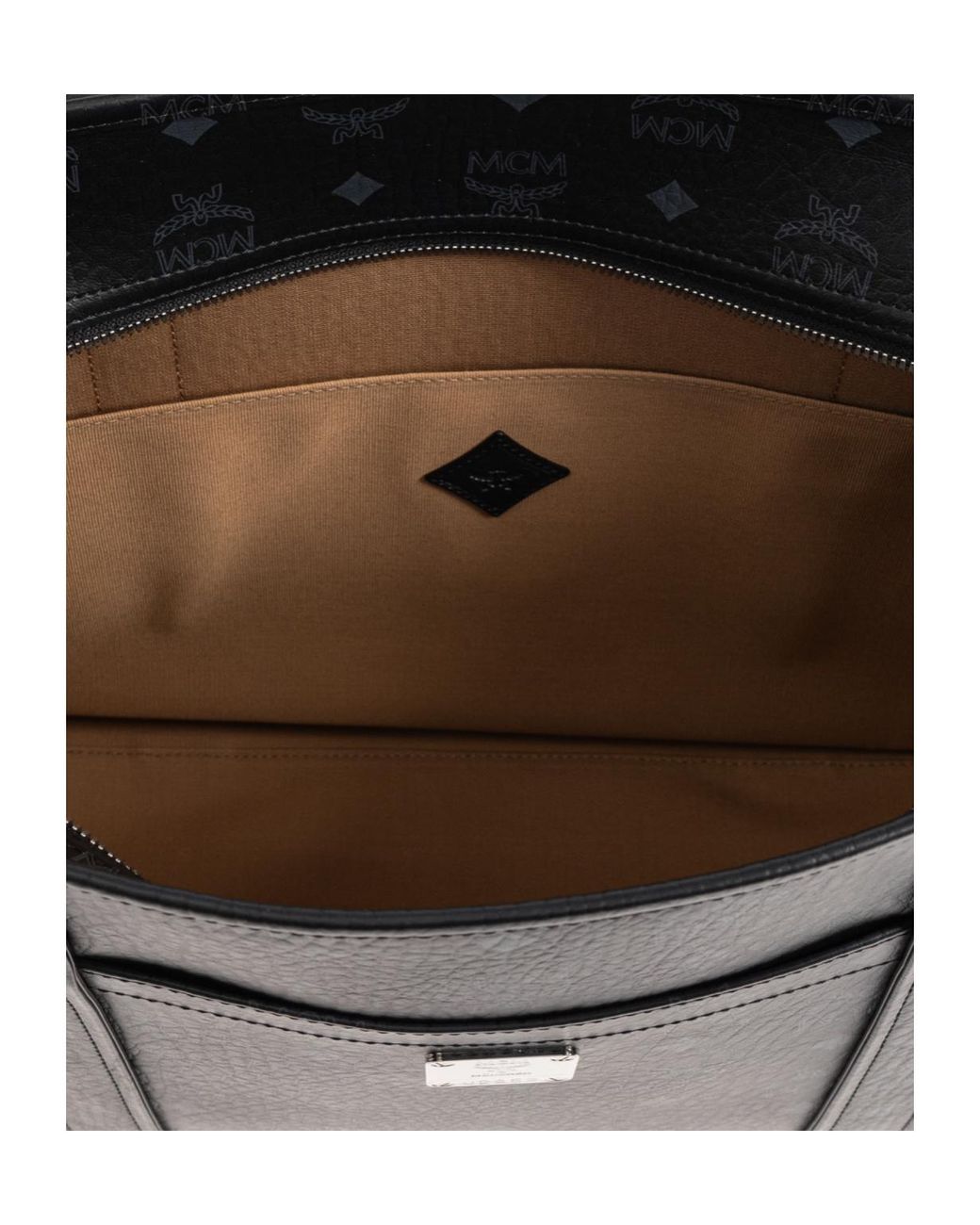 MCM Black Aren Monogram Large Tote Bag
