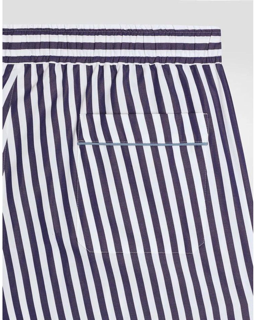 Dolce & Gabbana Blue Striped Poplin Vanity Trousers With Piping for men