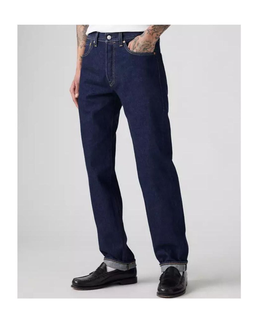 Levi's Blue 501 Straight-Leg Jeans for men