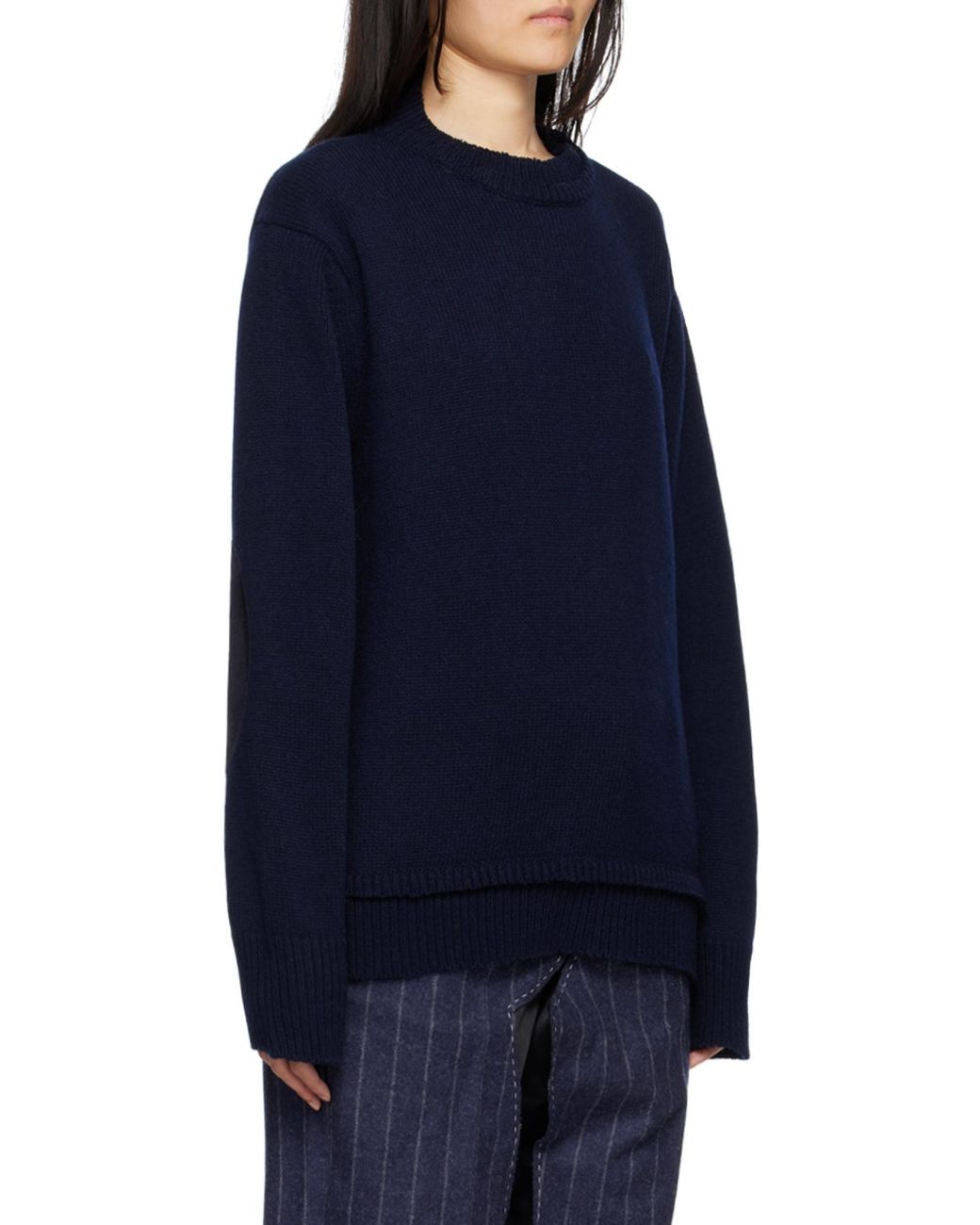 Maison Margiela Blue Elbow Patch Jumper for men
