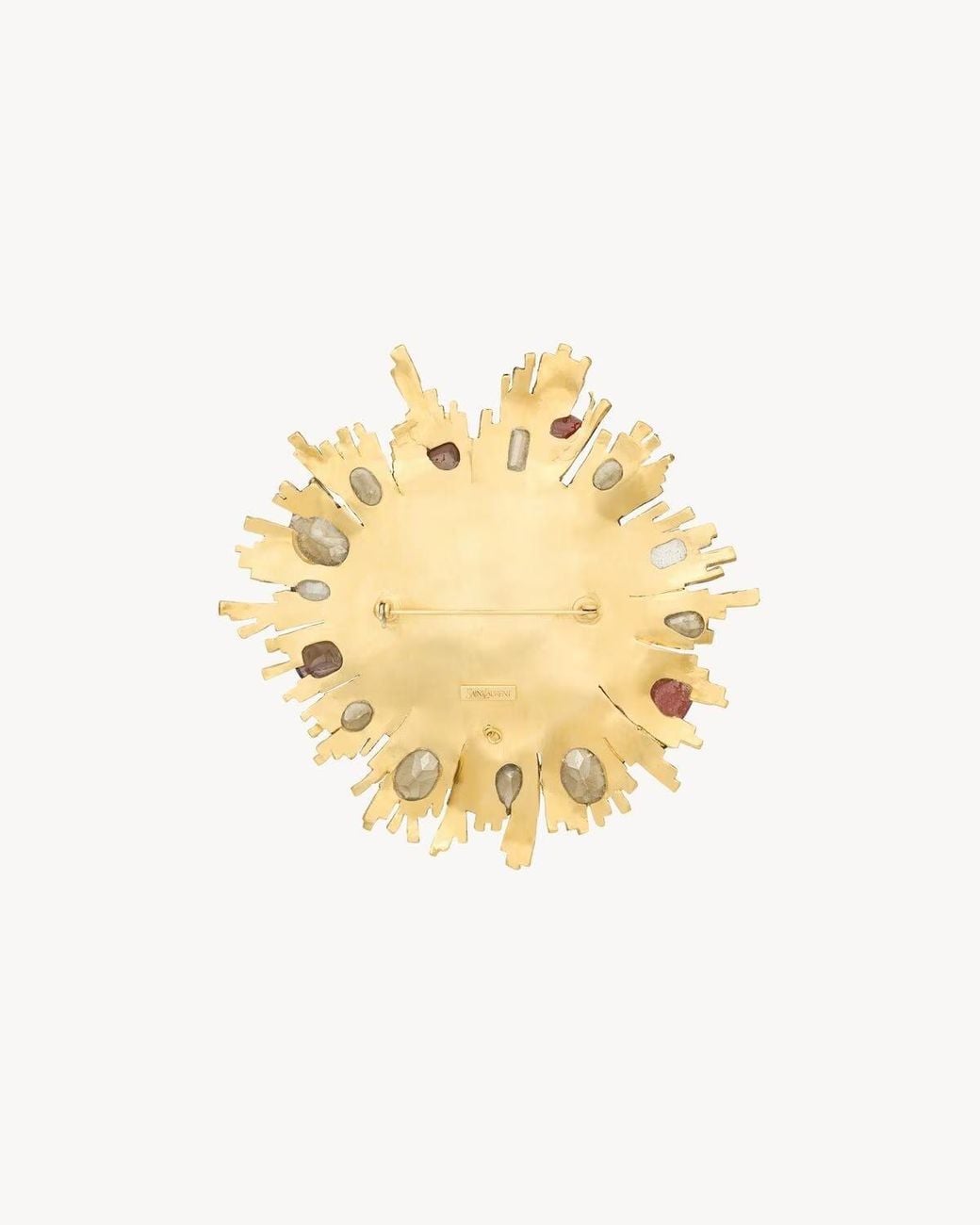 Saint Laurent Metallic Sunburst Brooch