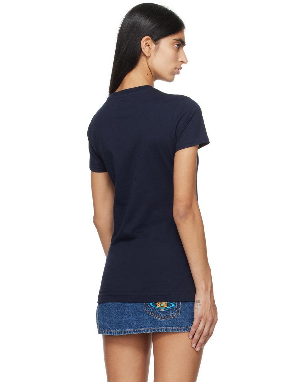 Vivienne Westwood Blue Orb Logo-Embroidered Crewneck T-Shirt