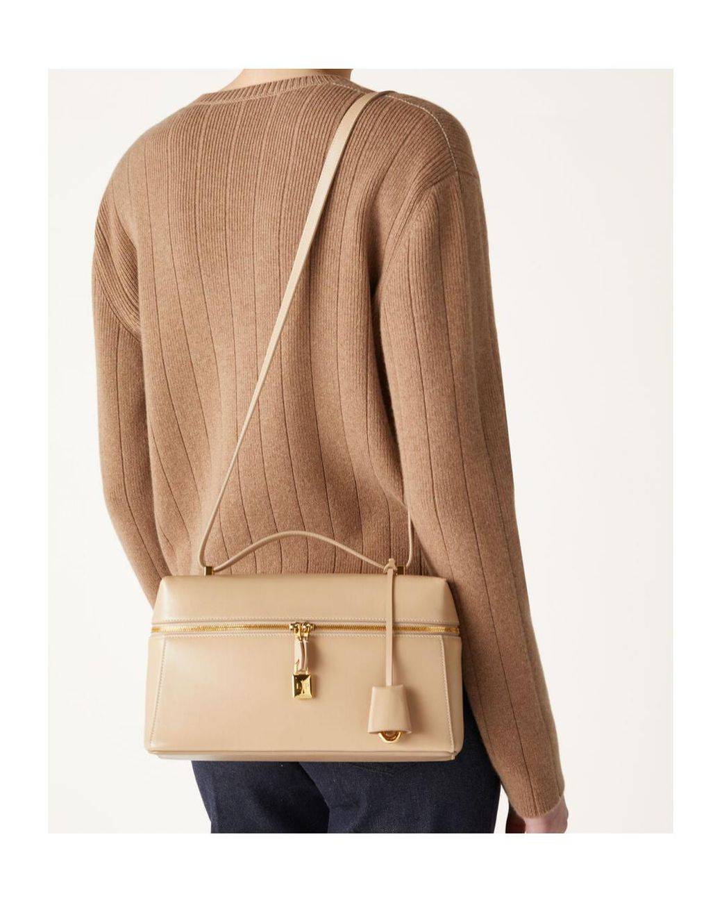 Loro Piana Natural Zip-Open Shoulder Bag