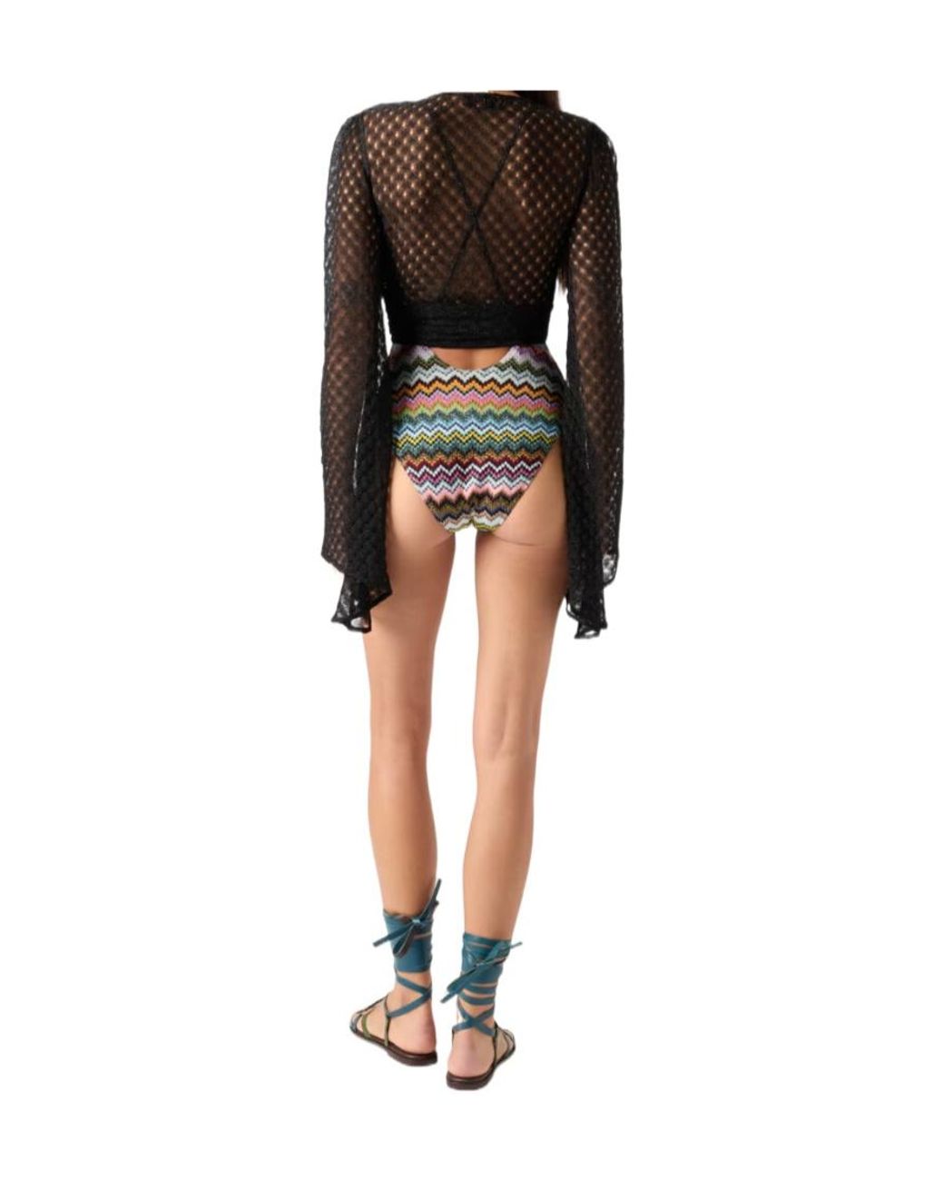 Missoni Black Raschel Workmanship Wrap Top