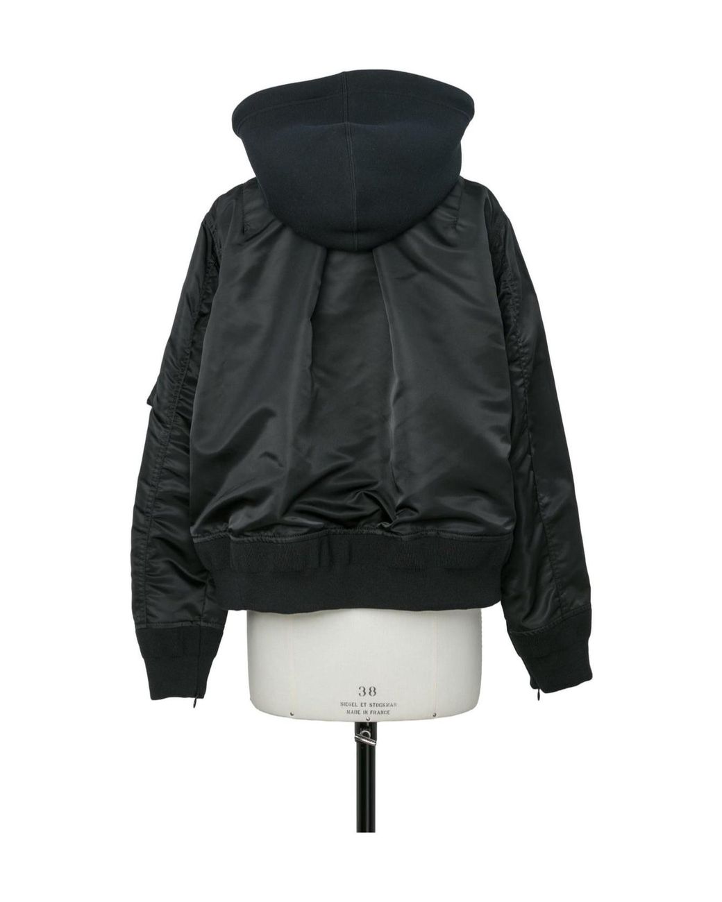 Sacai Black Sponge Sweat Bomber Hoodie