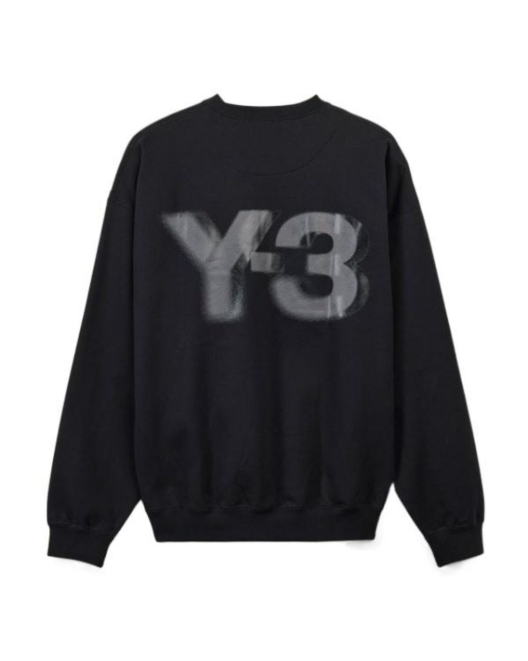 Y-3 Black Logo Printed Crewneck Sweatshirt for men