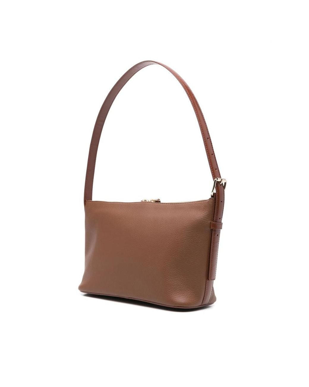A.P.C. Brown Vera Logo Embossed Shoulder Bag