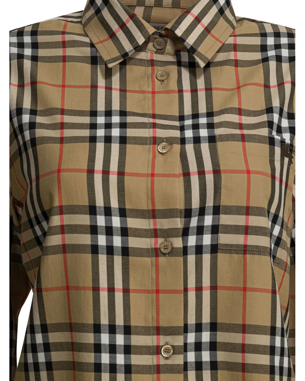 Burberry Green Ekd Embeoidered Checked Shirt
