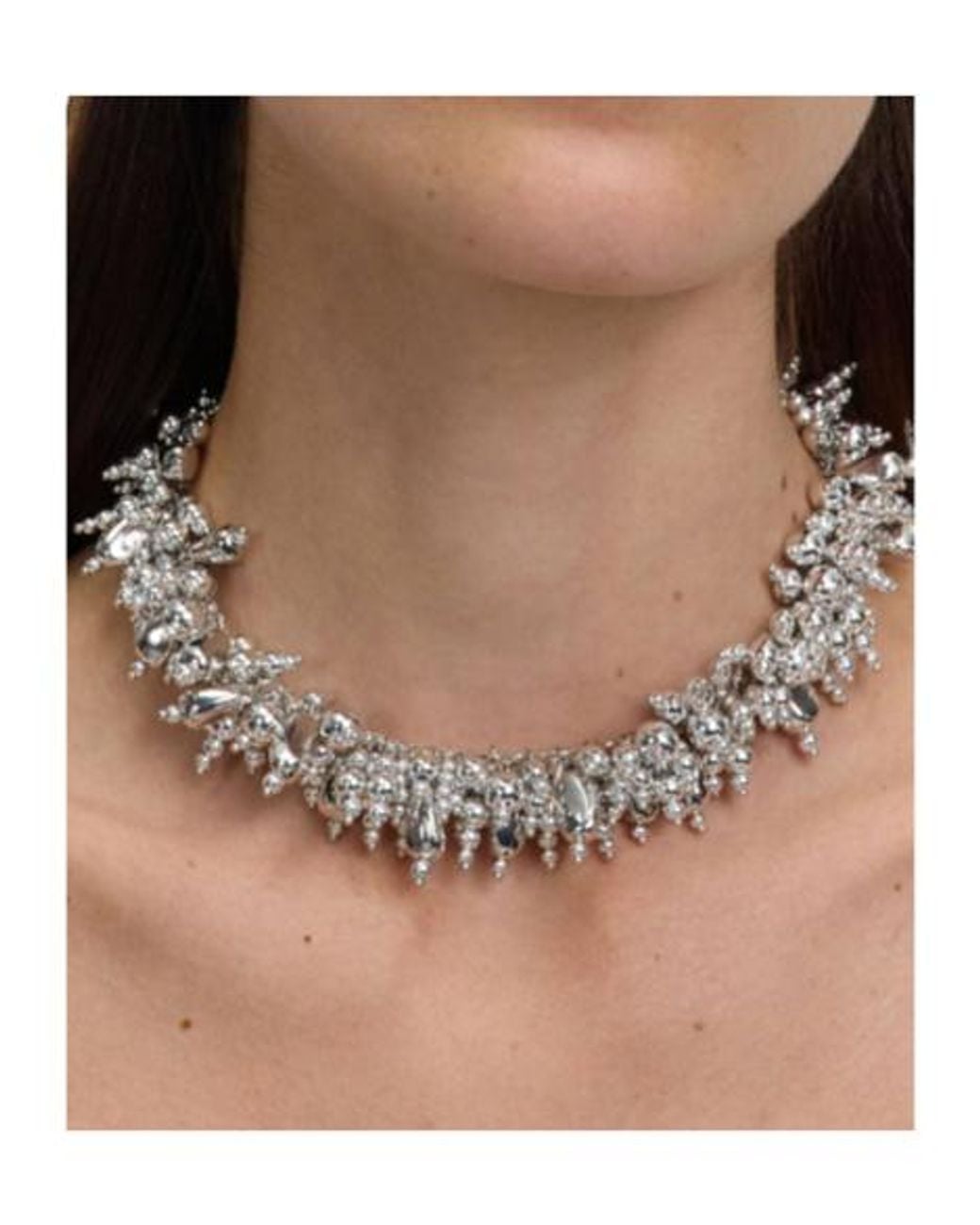 Self-Portrait White Beaded-Embellished Necklace