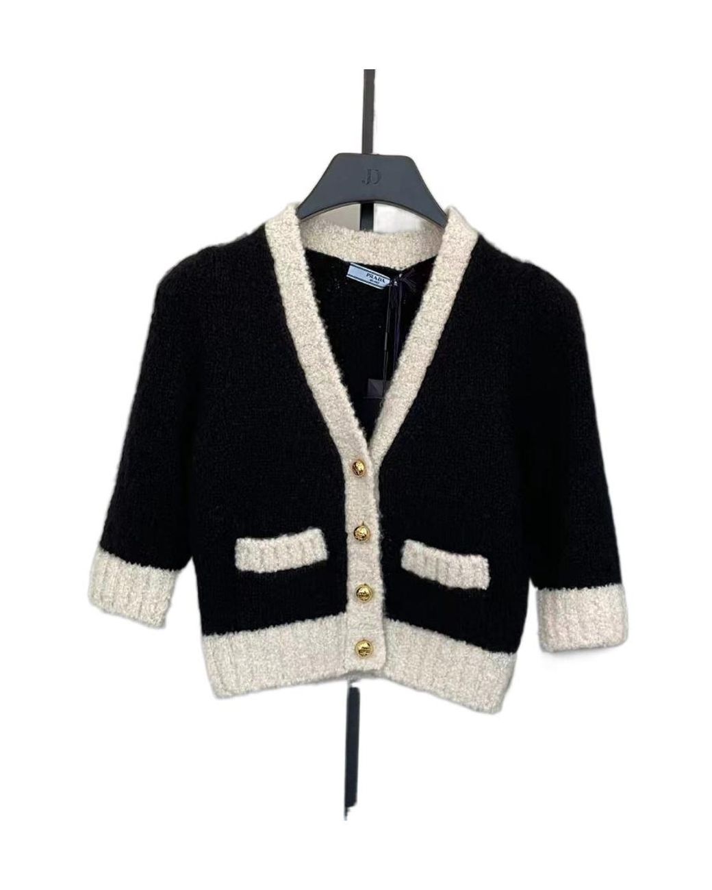 Prada Black V-Neck Long-Sleeved Sweater